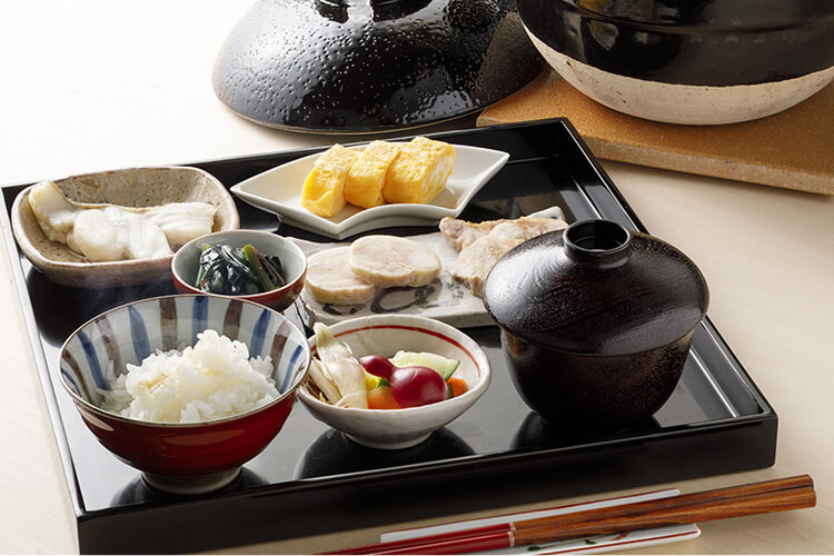 Kamado-cooked rice